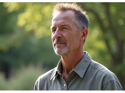 Man looking calm and focused, representing mental clarity and stress reduction.