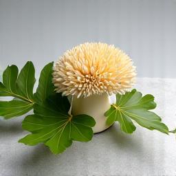 Lion's mane mushroom and Gingko Biloba leaves, symbolizing cognitive clarity.