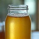Close up of kombucha with symbiotic culture, symbolizing gut health