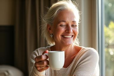 Maria, a client smiling after improving her sleep